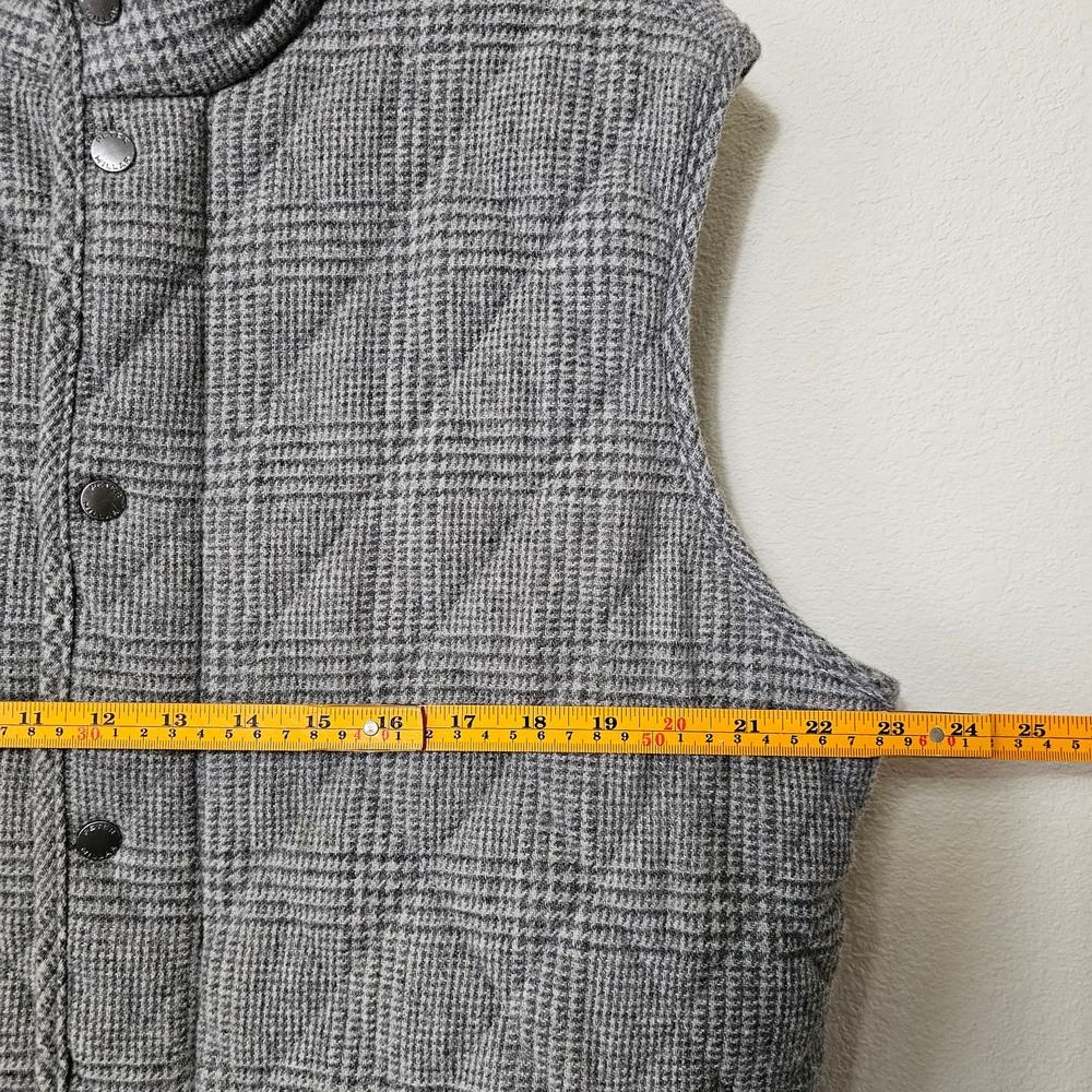 PETER MILLAR Men's Wool Quilted Lined Zipper & Button Gray Plaid Vest Sz L - Picture 14 of 15